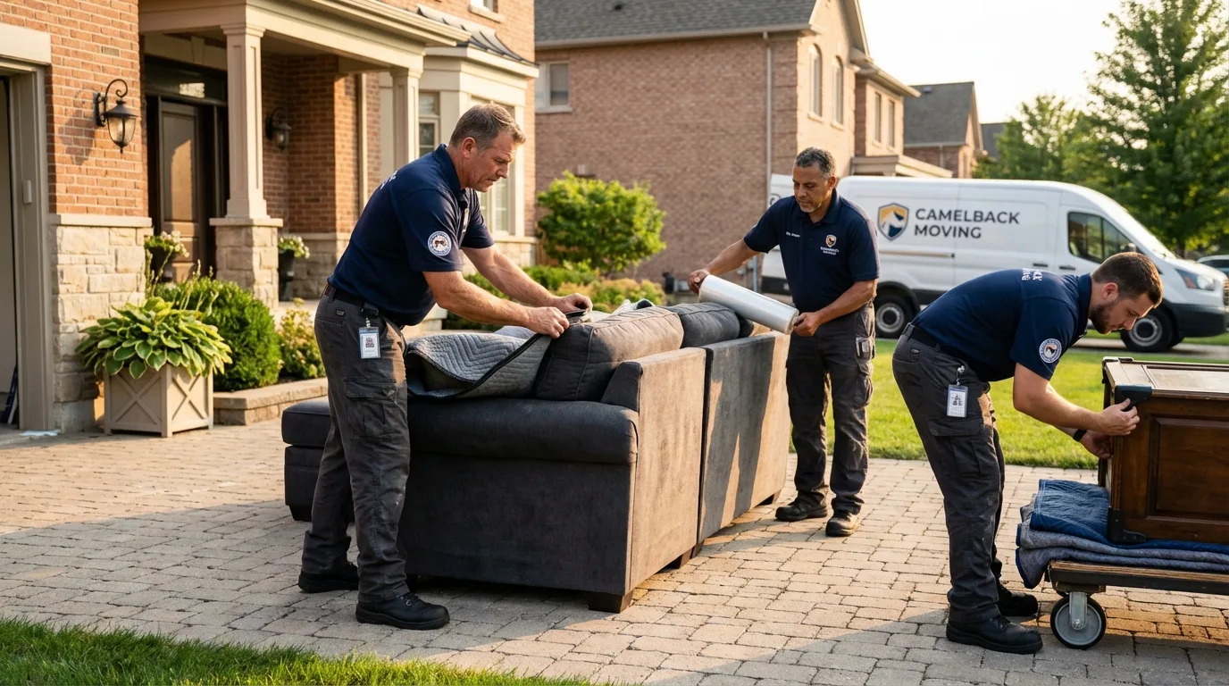 Large estate moving crew wrapping furniture in Pipestone, MN